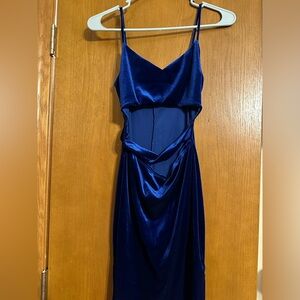 blue velvet dress